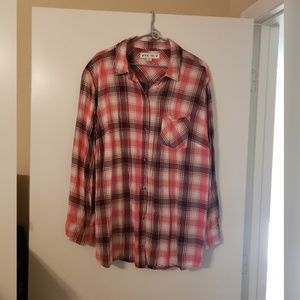 Ava & Viv Faux Flannel Button Down Size 3X